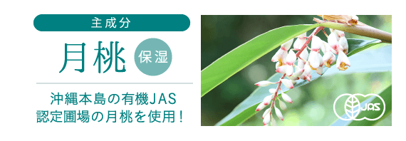 《主成分／月桃》沖縄本島の有機JAS認定圃場の月桃を使用！